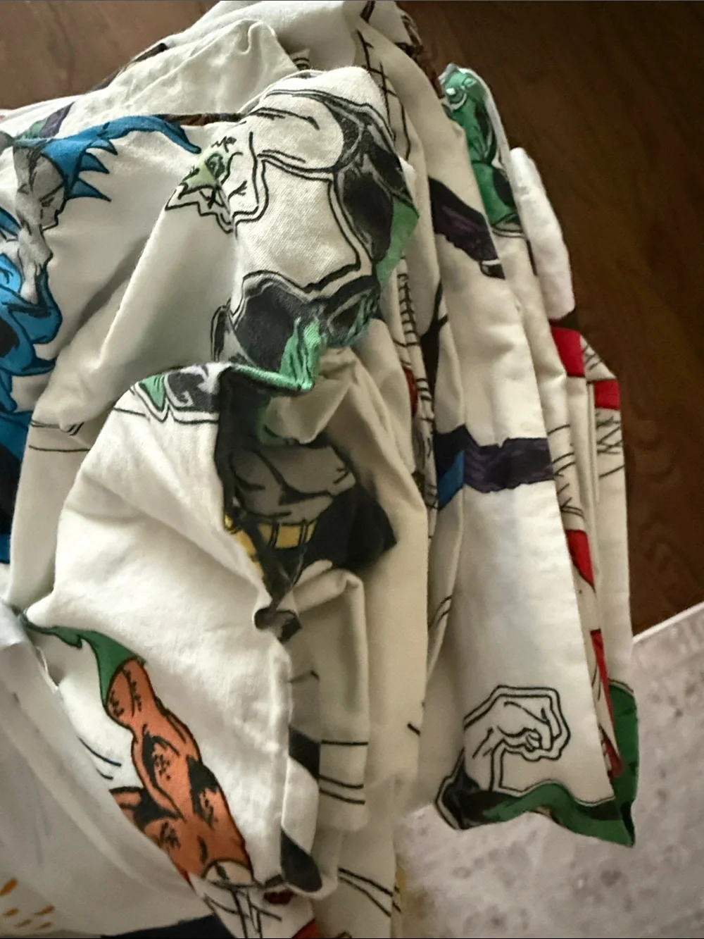 Twin kids superhero bed sheets